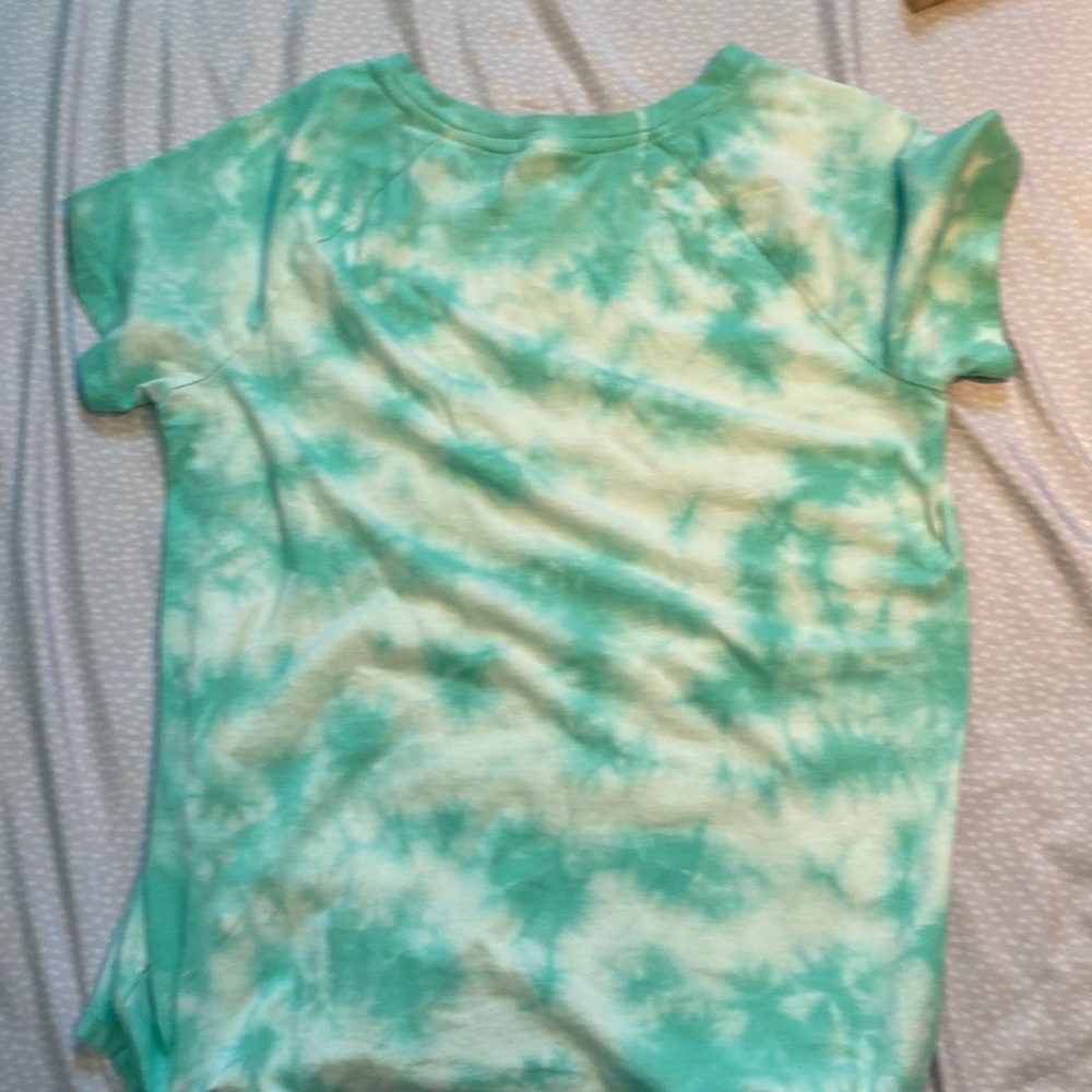 Teal and white mix tee-shirt